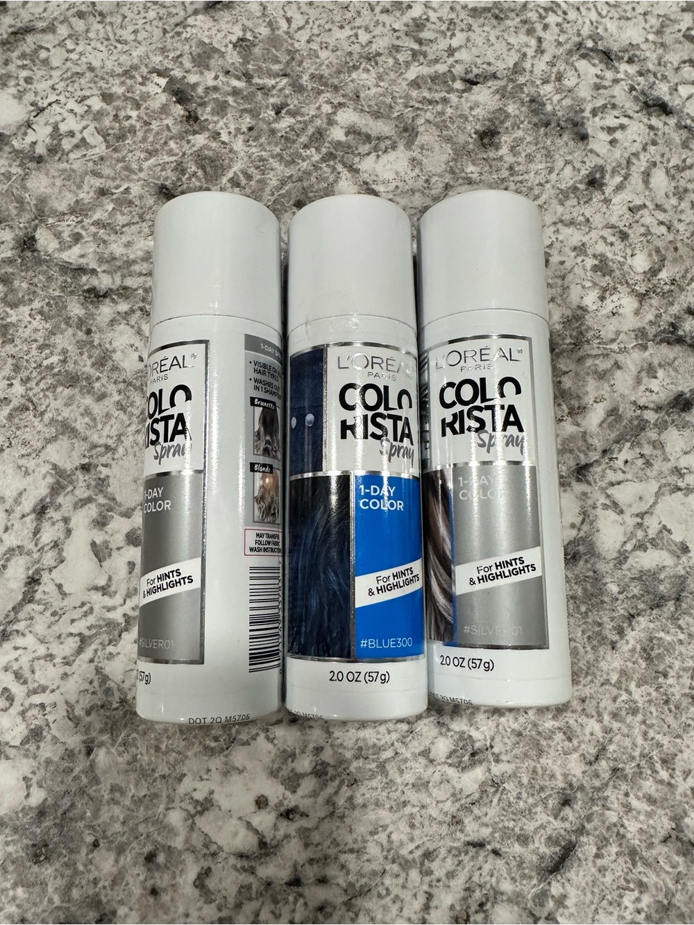 L'Oreal Colorista Spray 1-Day Color Trio - Blue & Silver Shades